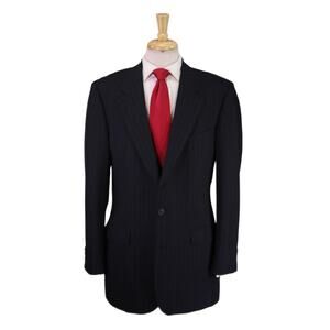 Brooks Brothers Navy Blue Chalkstripe 2-Btn Wool Stretch Suit 41L